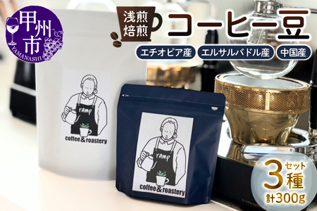 【ramp】浅煎焙煎 コーヒー豆 3種類 各100g 計300g（MG）B15-1560