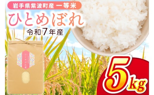 岩手県 紫波町産 令和7年産 一等米「ひとめぼれ」5kg 米 白米 精米 ごはん (EN004)