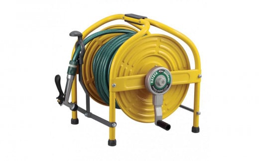 テツノホースリール 塩ビホース41m レバーノズル付 HLA-40N＜イエロー＞