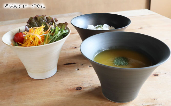 【波佐見焼】IREKO シャビーグレー いれこ碗（中） 2点【浜陶】 [XA75]