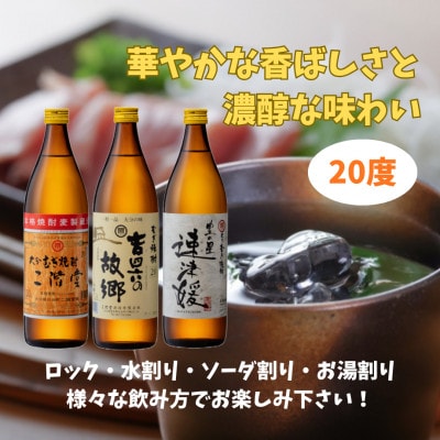 【父の日限定のし付き】大分むぎ焼酎　二階堂飲みくらべ20度(900ml)3本セット【1614215】