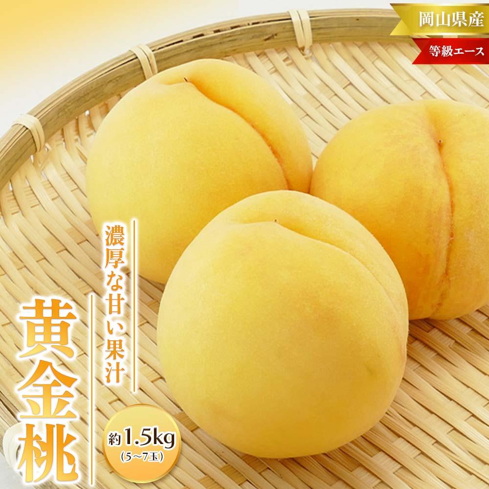 【ふるさと納税】桃 2025年 先行予約 黄金桃 等級 エース 約1.5kg 5～7玉入り もも モモ 岡山 国産 フルーツ 果物 桃茂実苑 | もも フルーツ 果物 くだもの 食品 人気 おすすめ 送料無料