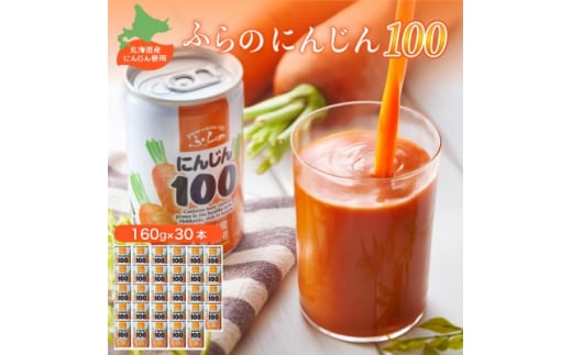 
＜毎月定期便＞＜北海道産にんじん使用＞ふらの にんじん100 160g×30本入 全3回【4007270】
