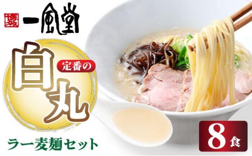 福岡県産 ラー麦使用 現地でたべたい！ 「一風堂」白丸 ラー麦麺セット 8食