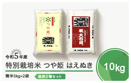 
令和5年産 米 つや姫 はえぬき 各5kg 計10kg 大石田町産特別栽培米 精米
