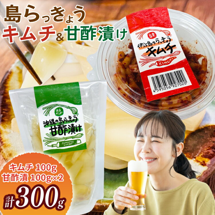 【ふるさと納税】 【期間限定発送】 島らっきょう 沖縄 キムチ 100g 甘酢漬け 100g 2個 食べ比べ セット [NOGU's 沖縄県 伊江村 ie47bde420012] らっきょう おつまみ 伊江島 らっきょうチムチ 詰め合わせ