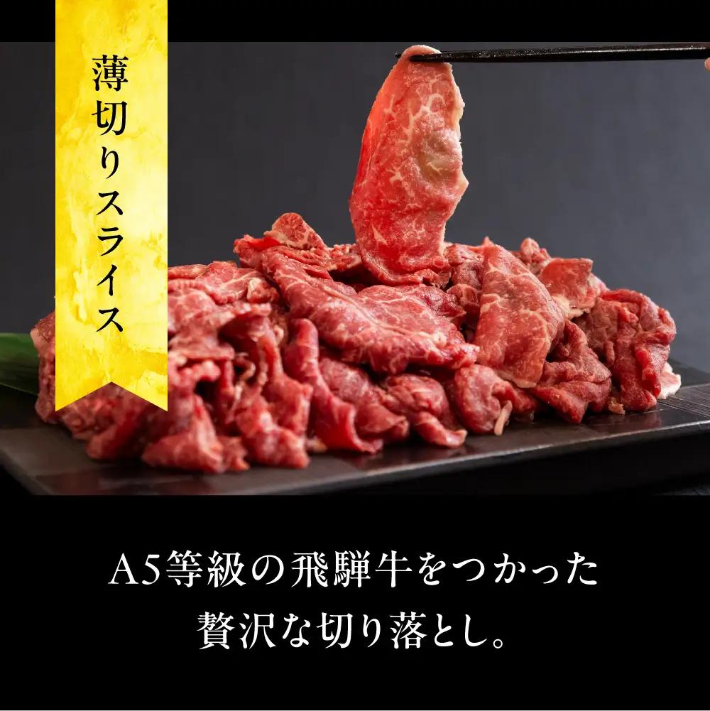 A5等級飛騨牛  切り落し 500g 簡易包装　切り落し
