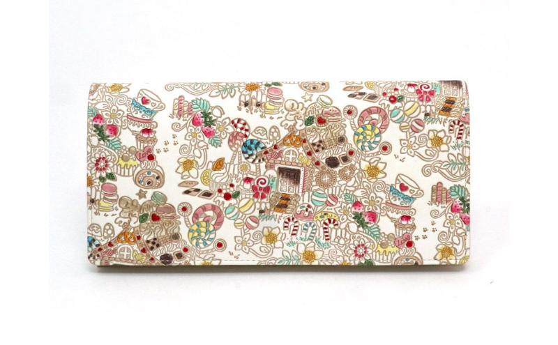 【文庫屋大関】束入れ お菓子の家【皮革工芸品】 財布 お札 お札入れ 長財布 カード 小銭 牛革 手作り 日本製 墨田区 東京都