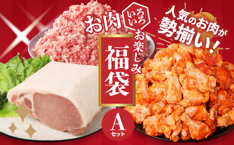 
★スピード発送!!７日～10日営業日以内に発送★福袋 木城町 お肉いろいろお楽しみセットA K16_0069_3
