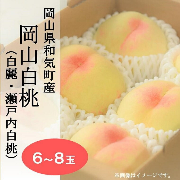 【ふるさと納税】 桃　岡山県　白桃　岡山白桃6〜8玉・約2.0kg（白麗・瀬戸内白桃）化粧箱入り　Cz−19