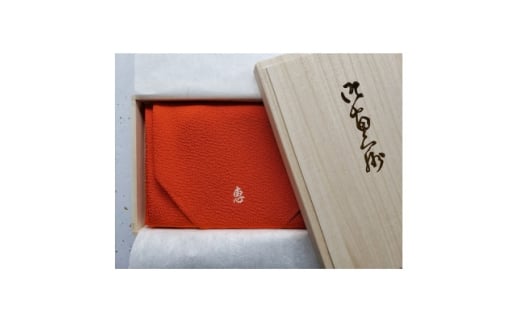 正絹ちりめん御名入り御ふくさ　朱色【1605535】