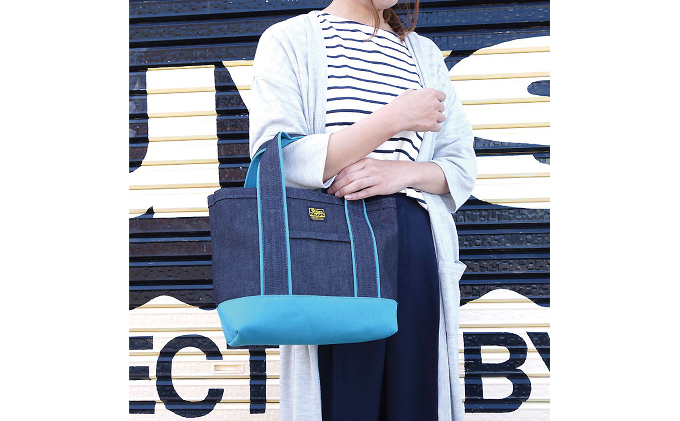 バンナイズ　スタッフオーダートート／Akiモデル　デニム×ターコイズブルー