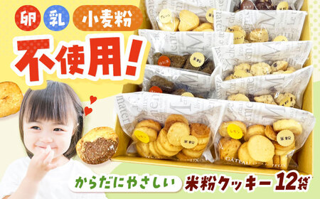米粉クッキー 12個入り お菓子 おやつ 焼き菓子 クッキー 米粉 アレルギー グルテンフリー ダイエット 大阪府高槻市/アレルギーに配慮したパン菓子の店hana-hana[AOBF007]