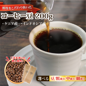 コーヒー豆 ケニア 200g (100g×2袋) ＼ コーヒー ／