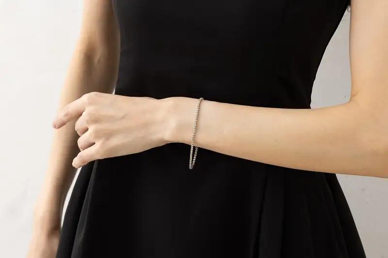 Deliciae テニスブレスレット 17cm プラチナ ダイヤモンド1.9ct カード鑑別書付　商品番号TB-2_17_pt
