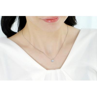 ふるさと納税 昭和町 【0.5ctUP】Pt900 Hカラー フクリン留め 一粒ダイヤモンドネックレス【ソーティング付き】 |  | 03