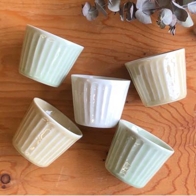 ふるさと納税 瑞浪市 【美濃焼/みずなみ焼】北欧風食器 しのぎマルチカップ5個セット 180cc(Alaのはら) 山喜製陶 |  | 01