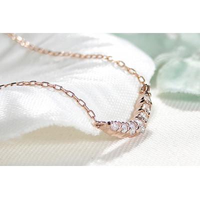 ふるさと納税 昭和町 【0.12ct】K18PGグラデーション ダイヤモンド ネックレス |  | 01