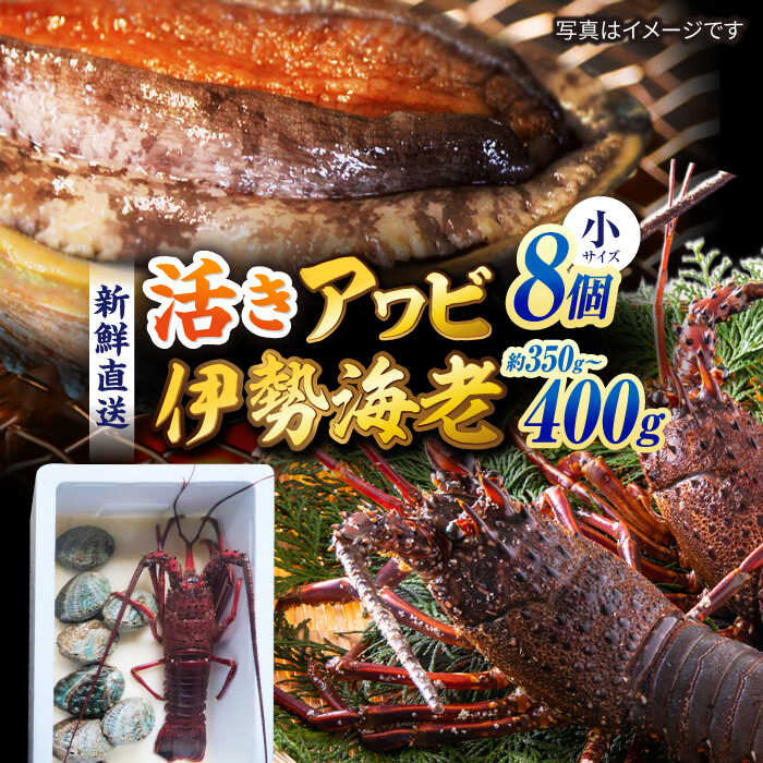 【ふるさと納税】【日付指定必須】【配送エリア限定】五島産養殖活きアワビ 8個 と 伊勢えび（約350g〜400g）セット あわび 鮑 イセエビ 海老 五島市 /（有）都工業[PEX005]