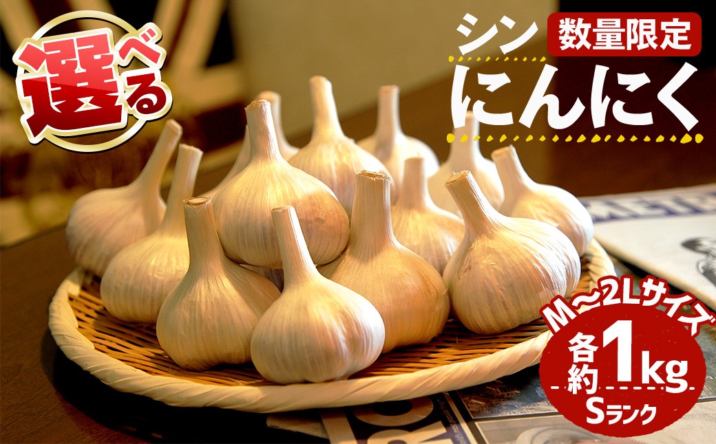 
            ＜7月上旬～9月中旬発送予定＞＜選べる・数量限定＞シン・にんにく(Sランク・M～2Lサイズ各約1kg)【m102-01・m102-02・m102-03】【トラキチ】
          