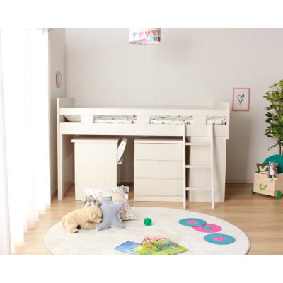 ふるさと納税 大川市 大川家具　システムベッド　マッシュ　ホワイト(ベッド、デスク、チェスト、シェルフ) |  | 01