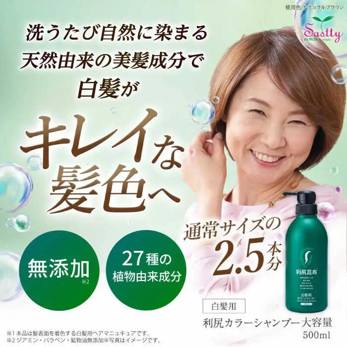 【2本入】［白髪用］ 利尻カラーシャンプー 大容量サイズ 糸島市 / 株式会社ピュール ヘアケア シャンプー [AZA066]