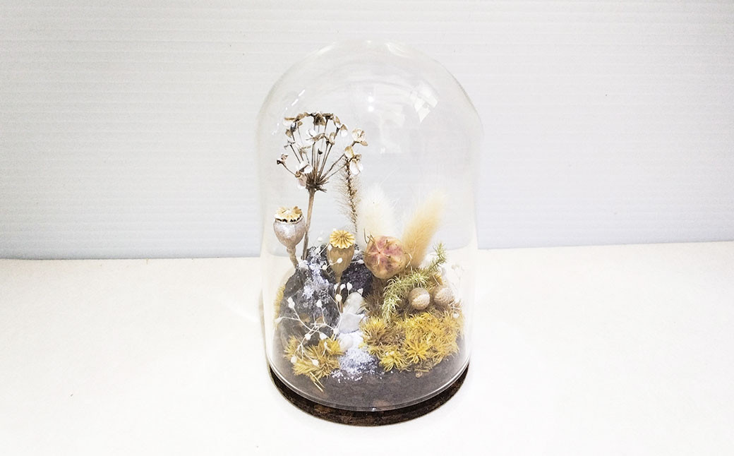 
            【さとリウム®】プリザーブド加工のテラリウム 冬 1セット テラリウム ガラスドーム 苔 こけ コケ 植物 鑑賞用 インテリア 水やり不要
          