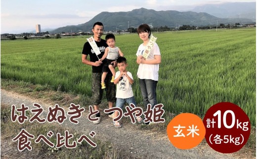 【２０２６年１１月～発送】令和８年産　はえぬきとつや姫の食べ比べ（玄米）各５ｋｇ　0079-2632