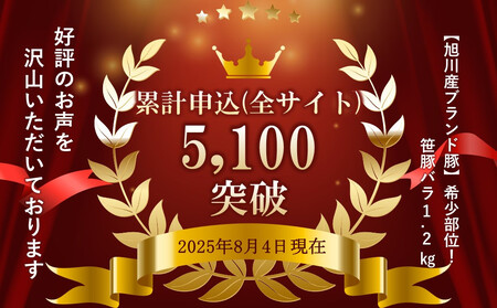 【旭川産ブランド豚】希少部位！笹豚バラ1.2kg(300g×4パック) 【 お肉 豚バラ 豚バラ肉 しゃぶしゃぶ 鍋 お鍋 焼肉 焼き肉 やきにく 小分け 個包装 冷凍 国産 北海道 ギフト スライス