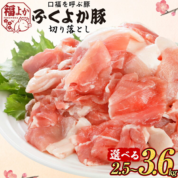 【ふるさと納税】豚肉 ふくよか豚 切り落とし 量が選べる 2.5kg 3.0kg 3.6kg モモ ウデ モモ肉 ウデ肉 小分け 真空パック ブタ肉 ぶた肉 生姜焼き 焼きそば 豚汁 冷凍 福岡県 福岡 九州 グルメ お取り寄せ