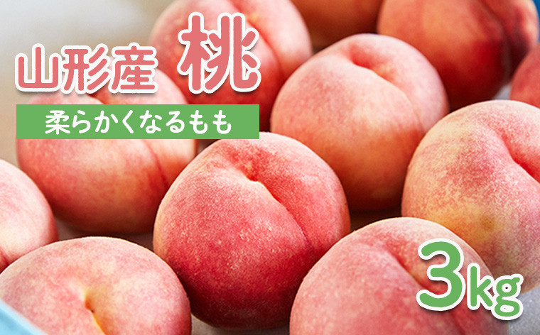 
山形産 もも 3kg(柔らかくなるもも) 【令和6年産先行予約】FU22-004 フルーツ くだもの 果物 山形 山形県 山形市 2024年産
