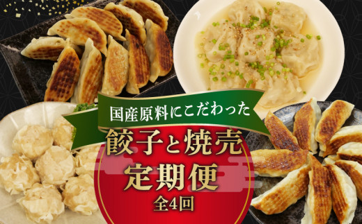 定期便 全4回 餃子 シュウマイ 詰め合わせ 国産野菜 国産豚肉 冷凍 餃子 ぎょうざ ギョーザ しゅうまい シューマイ 焼売 おつまみ 冷凍食品 食品 惣菜 中華 惣菜 業務用 おかず ビール ランキング 弁当 お弁当