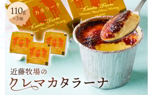 近藤牧場のクレマカタラーナ 110g×3個（冷凍プリン・カタラーナ） mi0003-0005