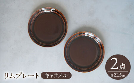 【波佐見焼】 リムプレート キャラメル 2点セット 【西海陶器】[OA394]
