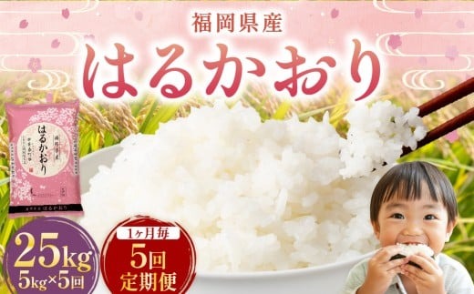 【1ヶ月毎5回定期便】 はるかおり 5kg 計25kg ／ 米 コメ お米 ライス ご飯 ごはん 飯 食品 精米 定期便 常温 福岡県 香春町