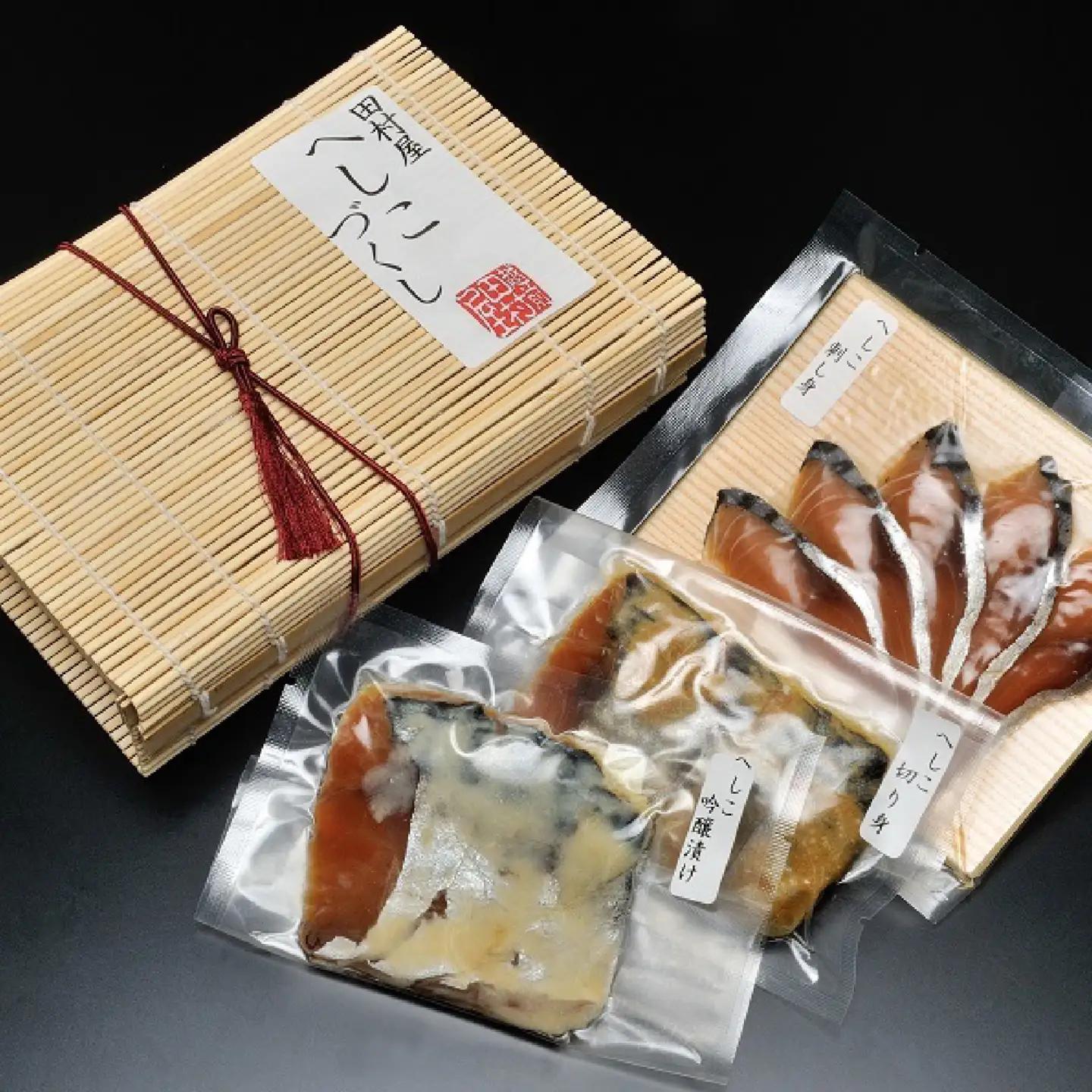 【蟹問屋 越前田村屋 究極の逸品】焼鯖寿司・さばへしこ・干物セット/ へしこ [B-029069]