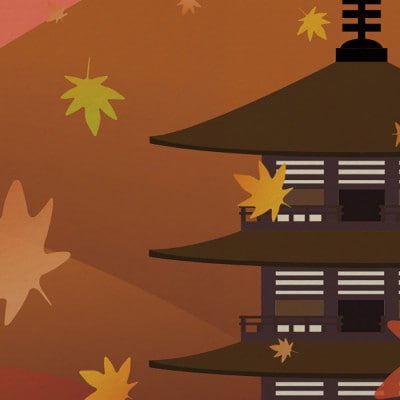 ＼注目の和紙アート/ 【絵画】京の秋(東寺と紅葉)額装サイズ300mmx600mm　阿波紙【1275409】