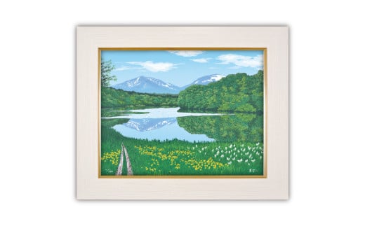 【ふるさと納税】「月山と五色沼」白 | 埼玉県 東松山市 シルクスクリーン 版画 芸術 美術 風景 自然 バージョン 美しい ギャラリー アーティスト アート 芸術 デザイン インテリア 絵画 限定版 芸術品 オリジナル 和紙 小川和紙 リフレクション 反射 水 山形県 西川町 ART