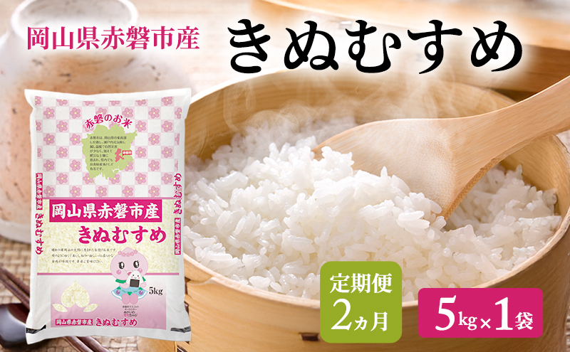 米 2025年産 定期便 2ヵ月 きぬむすめ  5kg 1袋 岡山県赤磐市産 精米 白米 こめ お米 2回