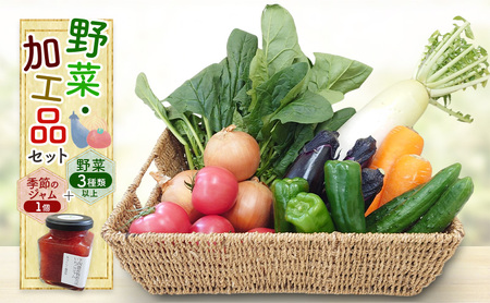 野菜・加工品セット 野菜3種類以上＋季節のジャム1個 野菜 季節の野菜 セット 産地直送 新鮮 野菜農家 季節 詰め合わせ 産直 国産 お楽しみ おまかせセット 千葉市