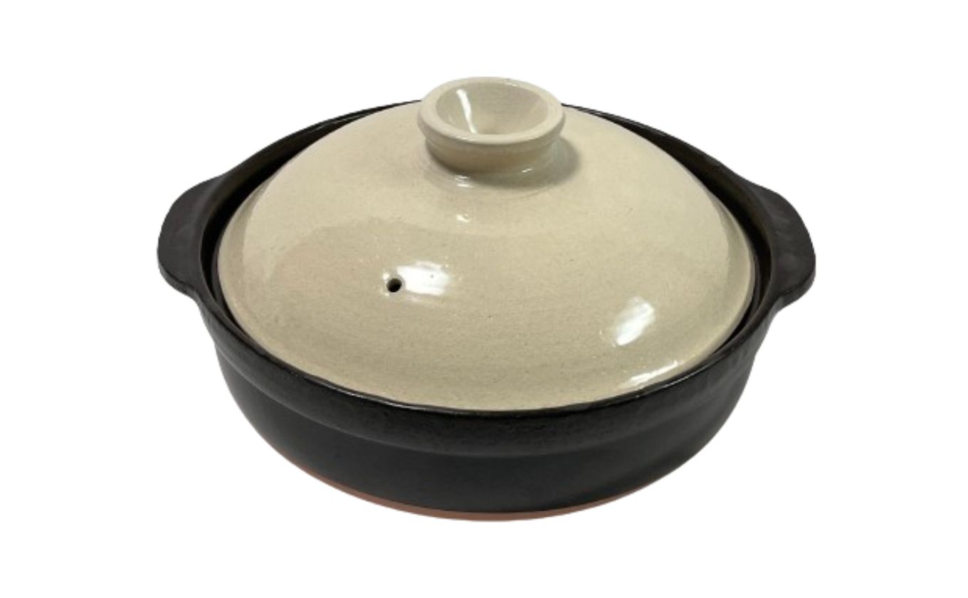 【萬古焼（ばんこやき）】６号 モノトーン土鍋 セラミックコーティング 内山製陶所【土鍋 1人用 セラミック モノトーン 直火用 電子レンジ対応 お手入れ簡単 食洗器対応 三重県 三重 四日市市 四日市