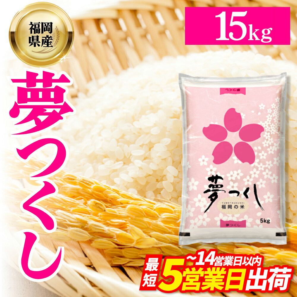 【ふるさと納税】 福岡県産 ブランド米 夢つくし(精米) 15kg お米 こめ ゆめつくし 米 福岡県 東峰村 　4J3