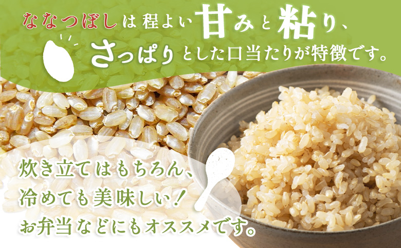 《数量限定先行受付！令和7年産米》合鴨農法ななつぼし 【玄米】【有機肥料/無農薬・無化学肥料･備蓄用】 令和7年度米 5kg(1kg×5袋)　水田環境鑑定・米食味鑑定士鑑定米【Yesclean農法認定