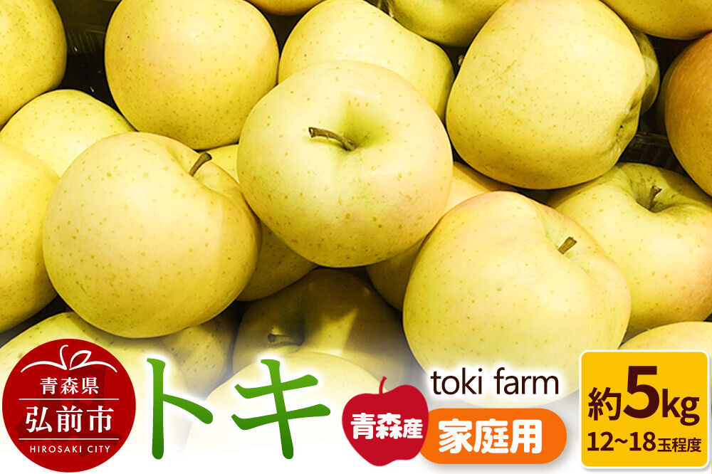 【26年9月中旬～クール便発送】りんご トキ 約5kg（12～18玉程度）家庭用 toki farm [クール便 アップル おいしい りんご 果実 果物 美味 林檎 青森県 弘前市]