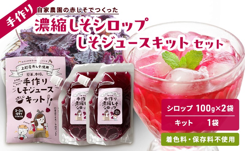 
                  【ふるさと納税】 しそジュース 手作り セット 飲み比べ 濃縮 シロップ 100g 2袋 ジュース キット 詰め合わせ 赤しそ 煮出し 自家製 紫蘇ジュース 紫蘇 赤紫蘇 赤シソ しそ 着色料不使用 保存料不使用 新潟県 上越市 国産
                
