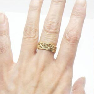 【K10YG】地金 透かし リング アラベスク アンティーク 指輪 lr653k10yg