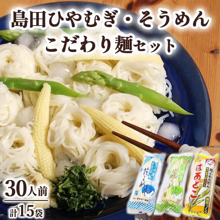 14-1　島田ひやむぎ・そうめん詰合せ＋こだわり麺1袋 | 麺類  乾めん 小分け ギフト 贈り物 贈答 お歳暮 栃木県 ※着日指定不可