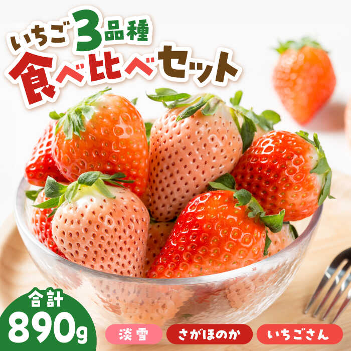 【ふるさと納税】【先行予約】いちご 3品種 食べ比べセット【岸川農園】農家直送 希少 苺 いちご イチゴ 白イチゴ 果物 フルーツ 淡雪 さがほのか いちごさん 佐賀県 白石町 [IAP029]