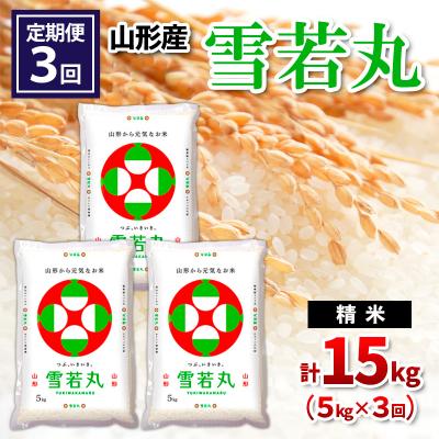ふるさと納税 山形市  【定期便3回】山形産 雪若丸 精米 5kg×3回 FY26-258