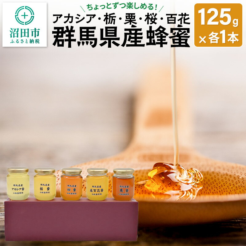 【ふるさと納税】群馬県産はちみつ 125g 5本セット 【アカシア 栃 栗 桜 百花】 [蜂蜜 はちみつ ハチミツ 国産 アカシア アカシヤ 栃 とち トチ]